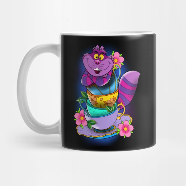 Tea time with Cheshire Cat! by Jurassic Ink